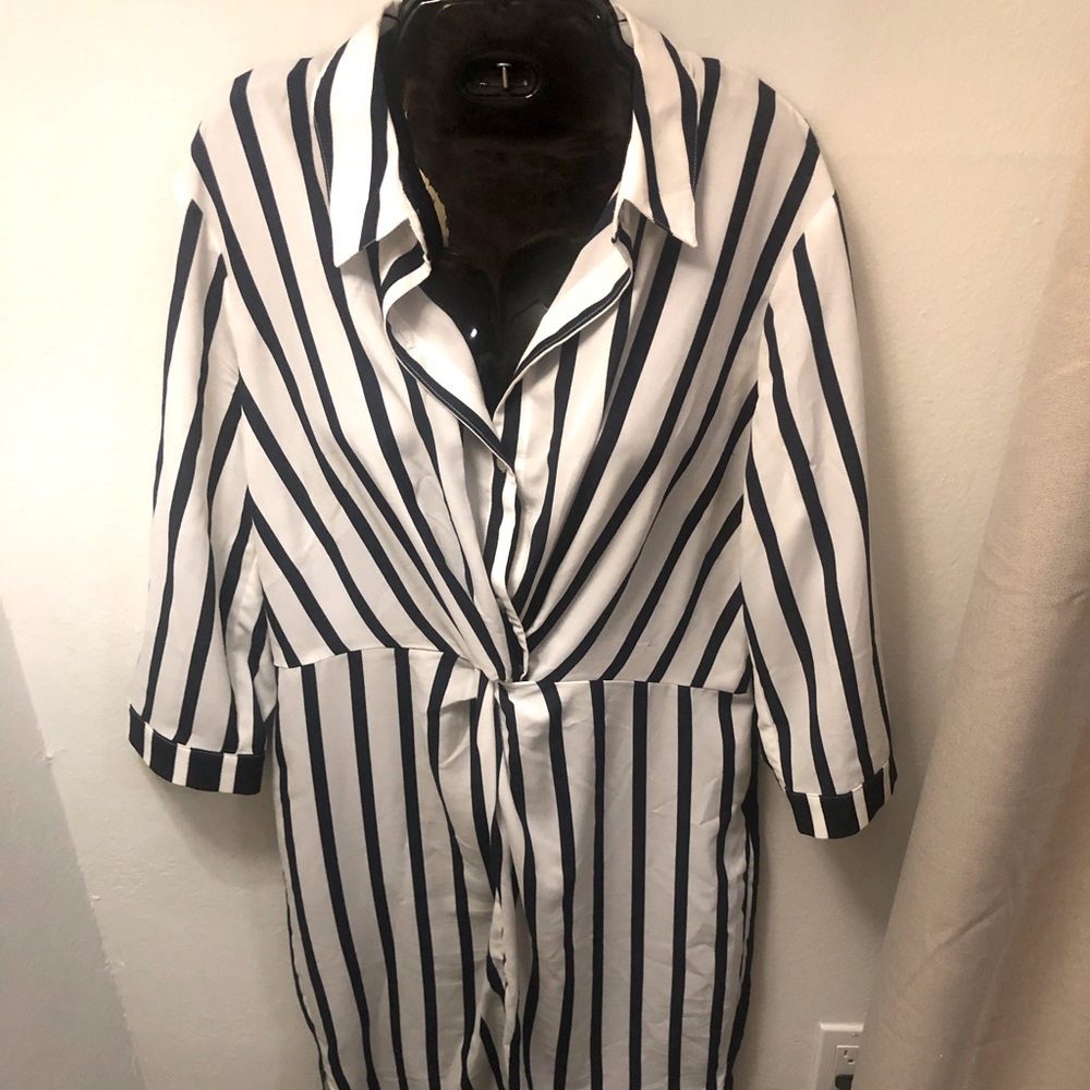 Project runway midi striped dress